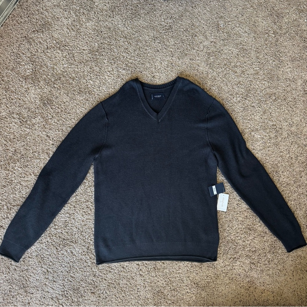 NWT Lucky Brand Men's Black V-Neck Sweater